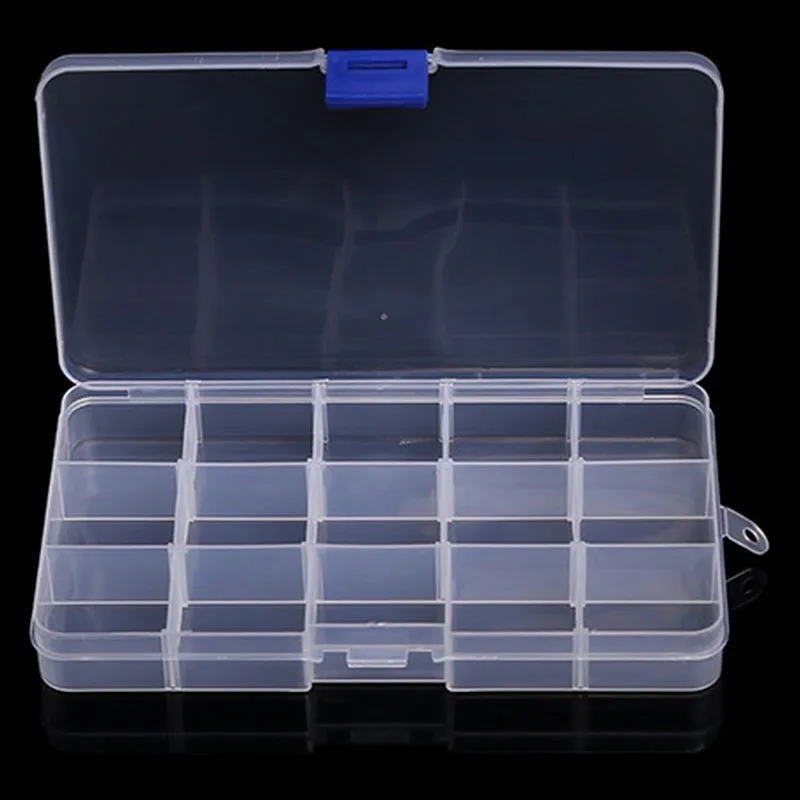 

10/15/24/36 Grid Opbergdoos compartiment Container DIY Pillen Schroef Organizer Opslag Set Slot Transparant Plastic Case