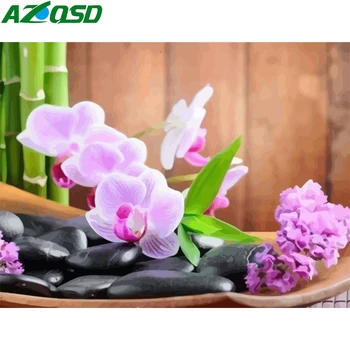 

AZQSD Painting By Numbers Flower Pictures Oil Painting By Numbers Floral Kits Drawing Canvas Unframed Decoration HandPainted