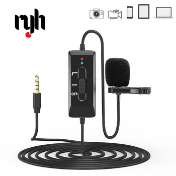 

RYH 8m Cable Clip-On Lavalier Microphone 3.5mm Plug Condenser Mic Vlog Recording Microfono For DSLR Camera Phone PC Tablet