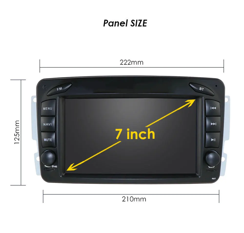 Мультимедийные системы 2din Benz CLK/W209 E-W210 C/W203 SLK/W170 ML/W168 G/W463 Viano/Vito W639 Vaneo wifi bluetooth RDS FM AM |