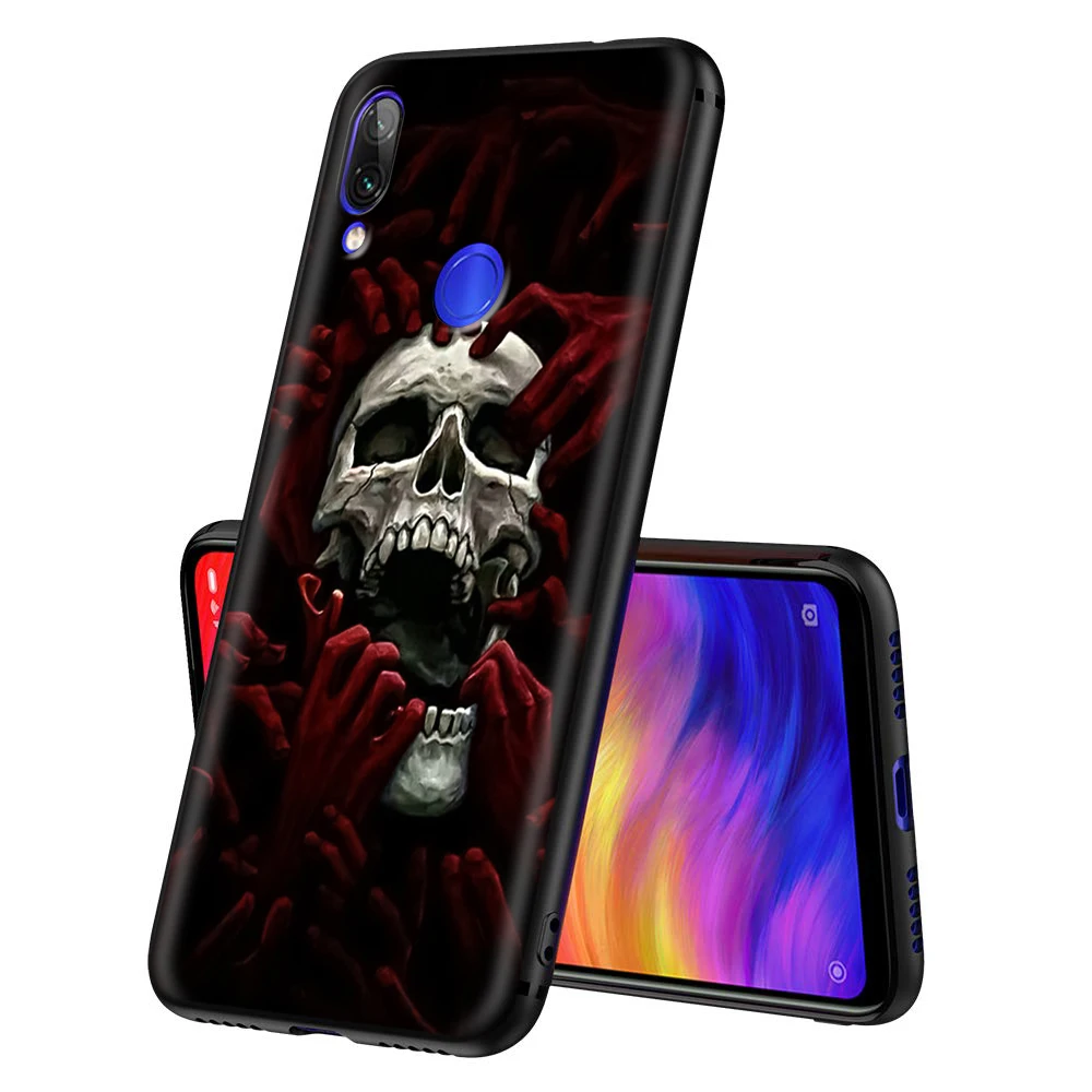 Мягкий ТПУ чехол YIMAOC Horror Skull для Xiaomi Redmi mi Note MAX 3 6 6A 7 mi6 mi8 9 se a1 a2 Pro Lite go pocophone