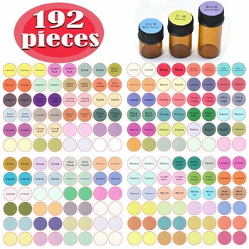 

192Pcs/Sheet Pre-printed Practical Convenient Colorful Bottle Lid Labels for Glass Glue Bottle Bottle Cap Stickers Decal Label