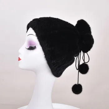 

Winter Women Real mink Fur Hat Good elastic weaving Fur Scarf Hats Lady Dual Use mink Scarf Hats