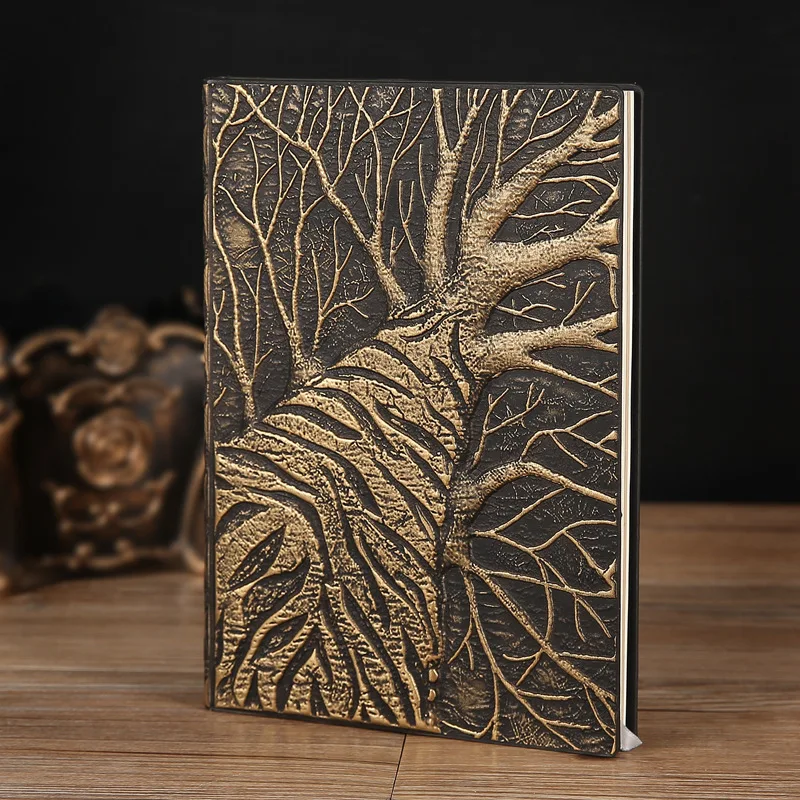 A5 Notebook Natural Trees Relief Style PU Cover Travel Notebook Retro Printing Decoration Diary Exquisite Book Festival Gift 5