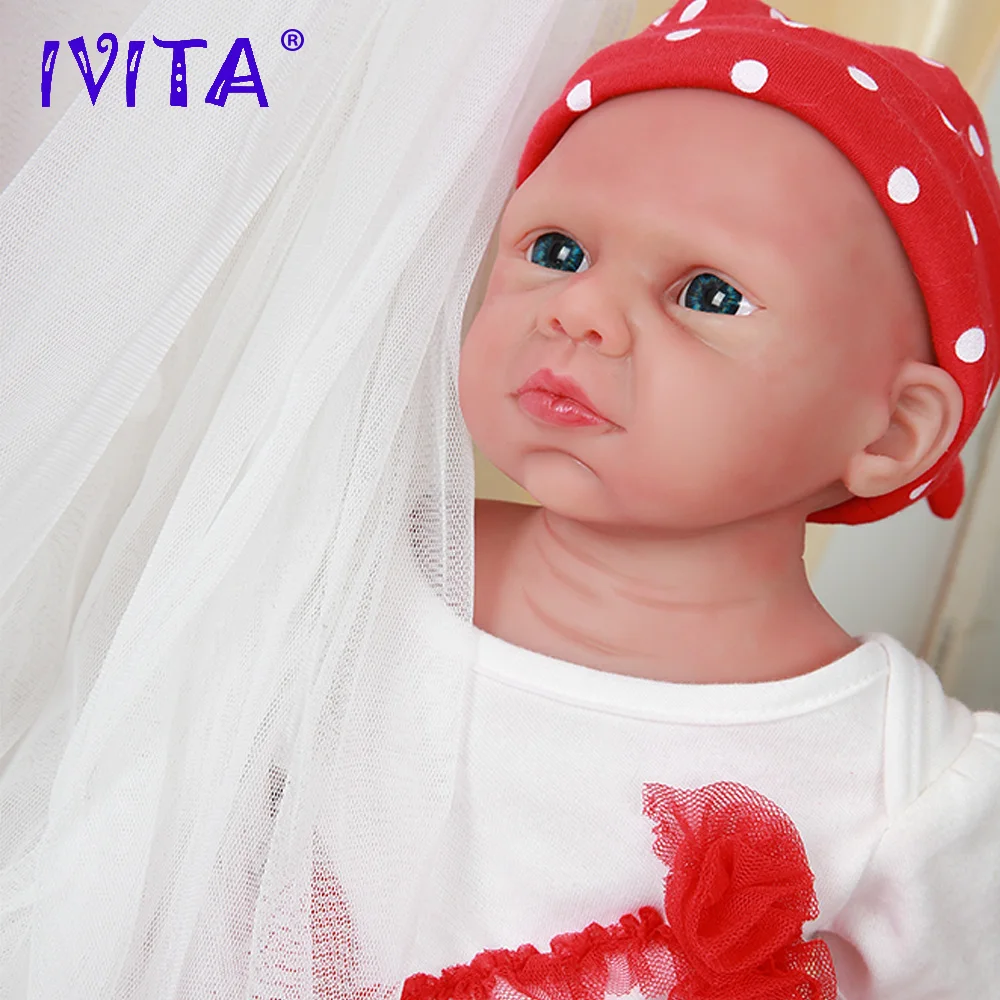 IVITA WG1524, 50 см(20 дюймов), 3,89 кг, силиконовые милые куклы-Реборн, игрушки для девочек, Глаза открываются в живую, Boneca с одеждой