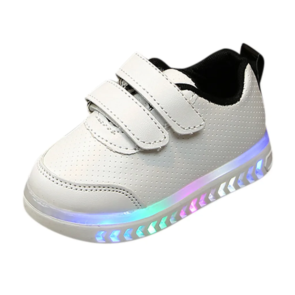 Детская обувь для маленьких девочек и мальчиков; светильник светодиодный; светящаяся спортивная обувь для бега; кроссовки; милая очаровательная мягкая детская обувь на липучке