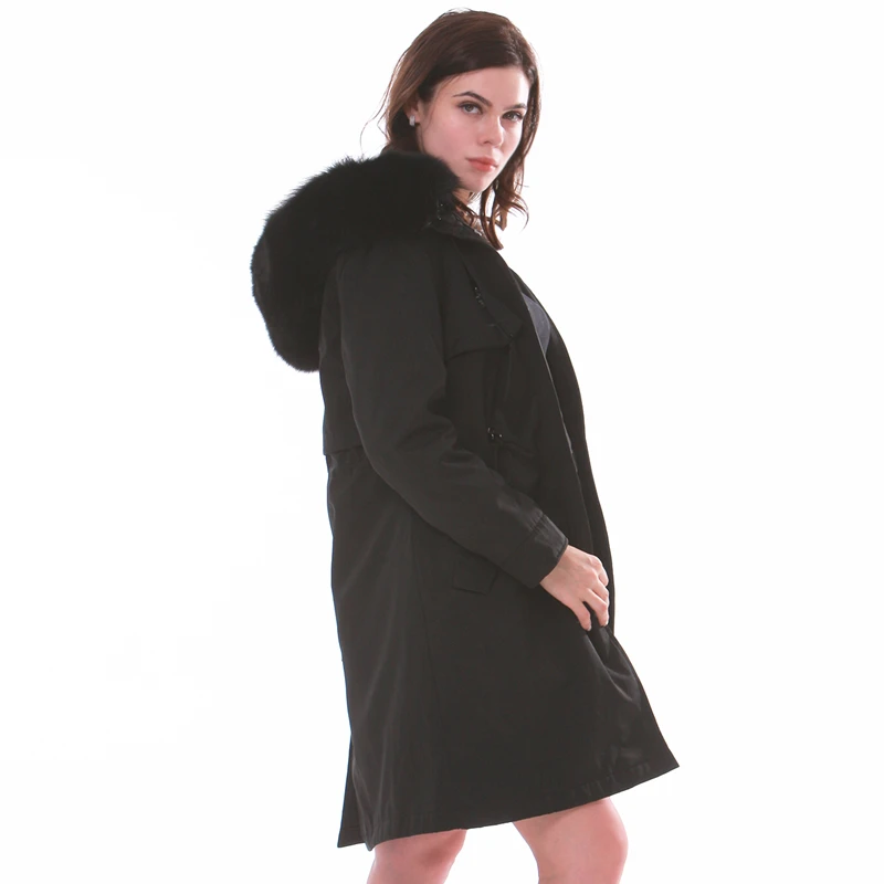 Роскошная куртка с капюшоном из натурального меха, Зимняя женская куртка с подкладкой из натурального меха размера плюс, водонепроницаемые женские куртки, пальто, большие размеры