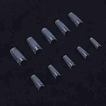 

500pcs in 1 Box Transparent Finished Nail Patch French Style Fake Nail Tips Decals Nail Art Stickers Manicure Tool for Girls