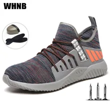 Противоклещевая анти-прокол безопасная обувь нескользящие анти-статическое рабочая обувь из дышащего материала; безопасная обувь Для мужчин рабочие ботинки размеры: 35–46