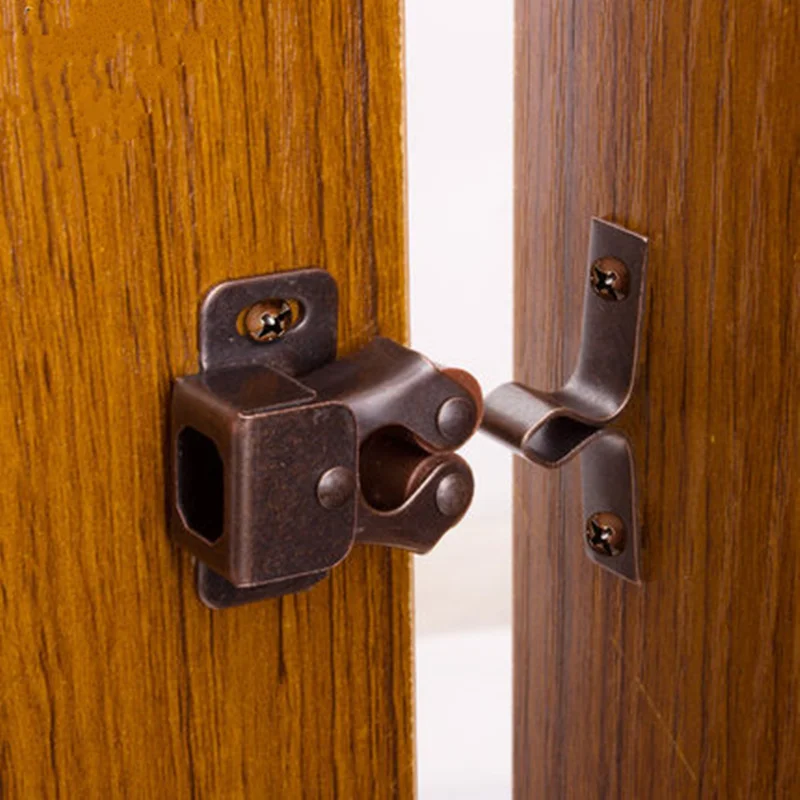 

4pcs Double ball roller catches door stopper cupboard cabinet pulley groove Spring touch latch Furniture Hardware