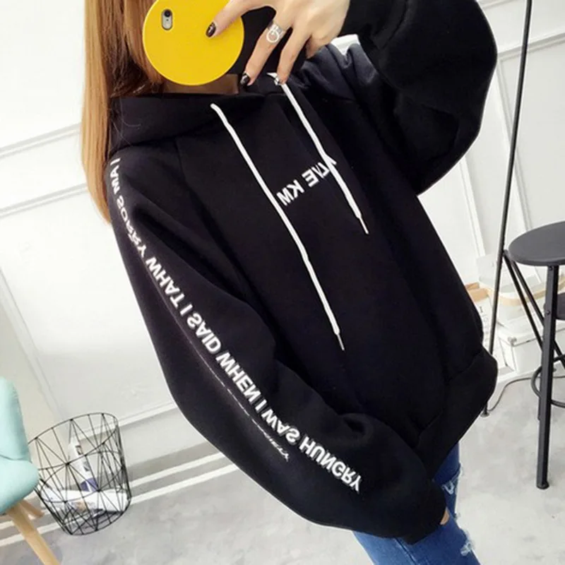 

NIBESSER 2019 Women Spring Warm Casual Hoodie Winter Fleece Pullover Hoody Thick Loose Women Hoodies Sweatshirt Female Plus Size