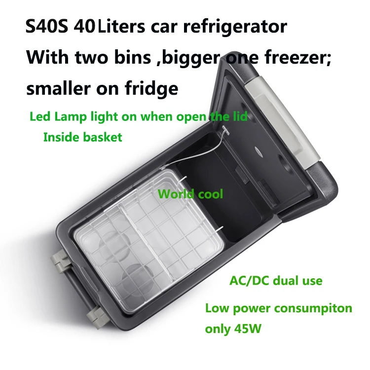 40L AC DC12V24V  Camping Portable Picnic Outdoor RV Compressor Car Auto Refrigerator Deep Freezer Cooler Box Mini Fridge Travel camping fridge for sale