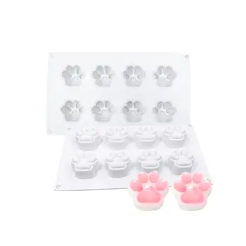 

8 Cavity Dog Paws Cat Paws Cake Mold 3D Silicone Molds DIY Baking Dessert Mousse Kitchen Bakeware Tool Art Cake Form Tray Mould