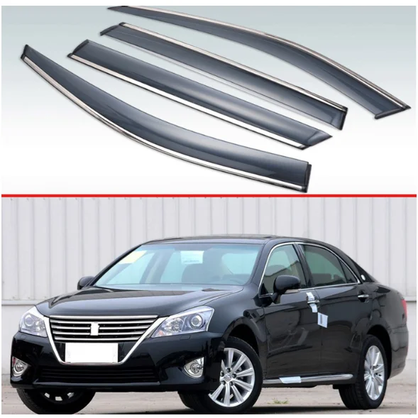 

ForToyota Crown 2010-2014 Plastic Exterior Visor Vent Shades Window Sun Rain Guard Deflector 4pcs Not suitable for Japanese