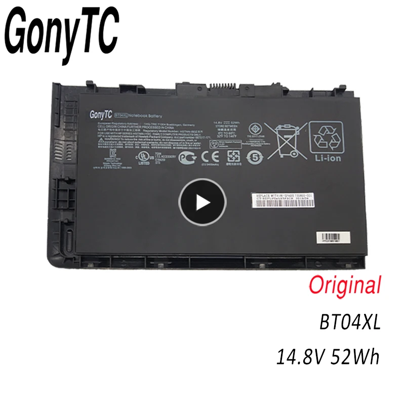 Оригинальный аккумулятор GONYTC BT04XL для HP EliteBook Folio 9470 м 9480 фотосессия 687945-001 |