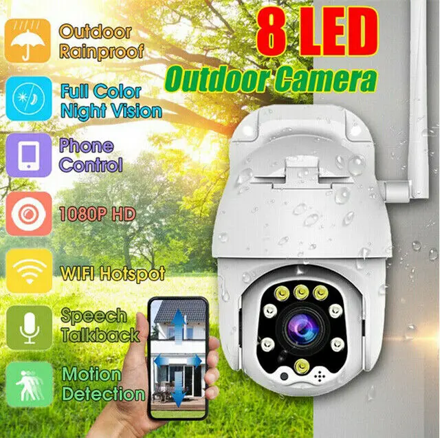 

Outdoor Waterproof 5X Zoom PTZ WiFi 1080P HD IP IR Camera Night Vision WebCams