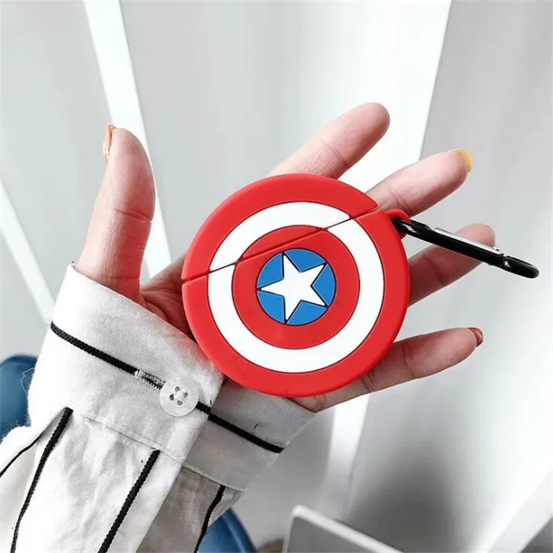 Мстители Капитан Америка Airpods Сумка косплей 3D значок Bluetooth гарнитура силикагель