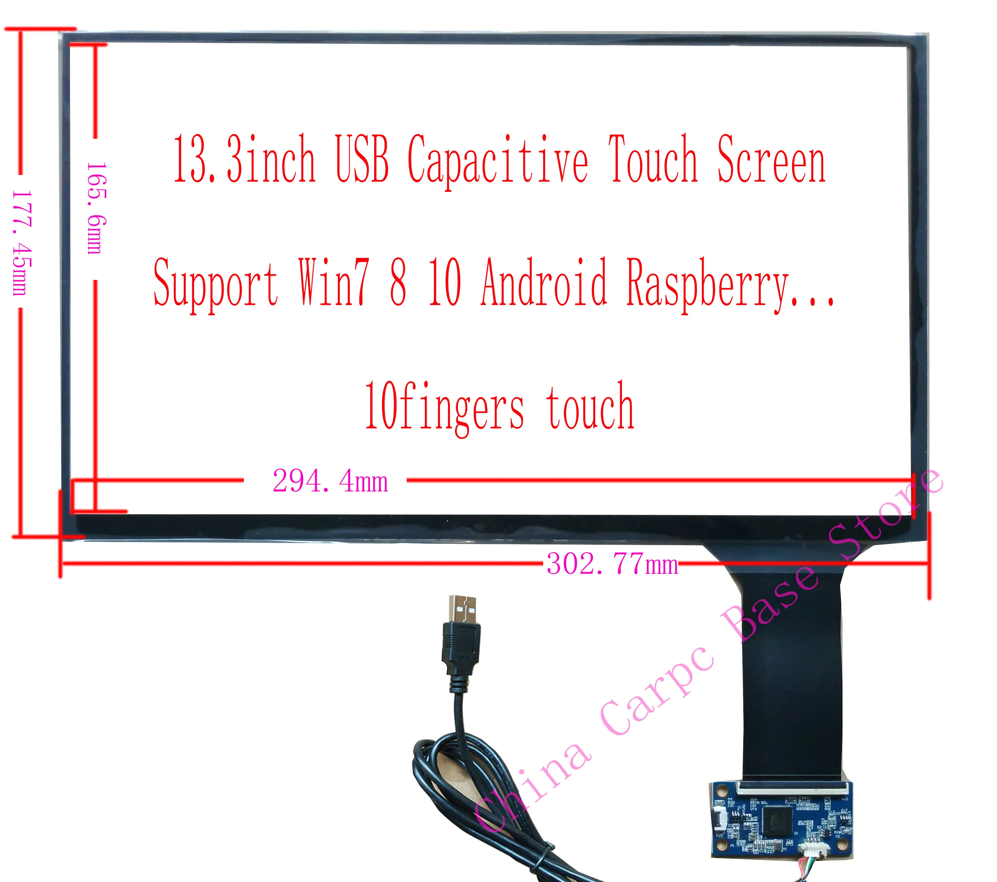 Usb Capacitivo Touch Screen Sensor Digitador 10 Dedos Raspberry pi Windows Mão Escritor 10.1 11.6 12.5 13.3 14 15.6 16 - Imagem 2