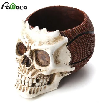 

Skull Basketball Storage Box Makeup Pen Holder Organizer Tableware Stationery Finishing Multi-Function Home Halloween Decoration