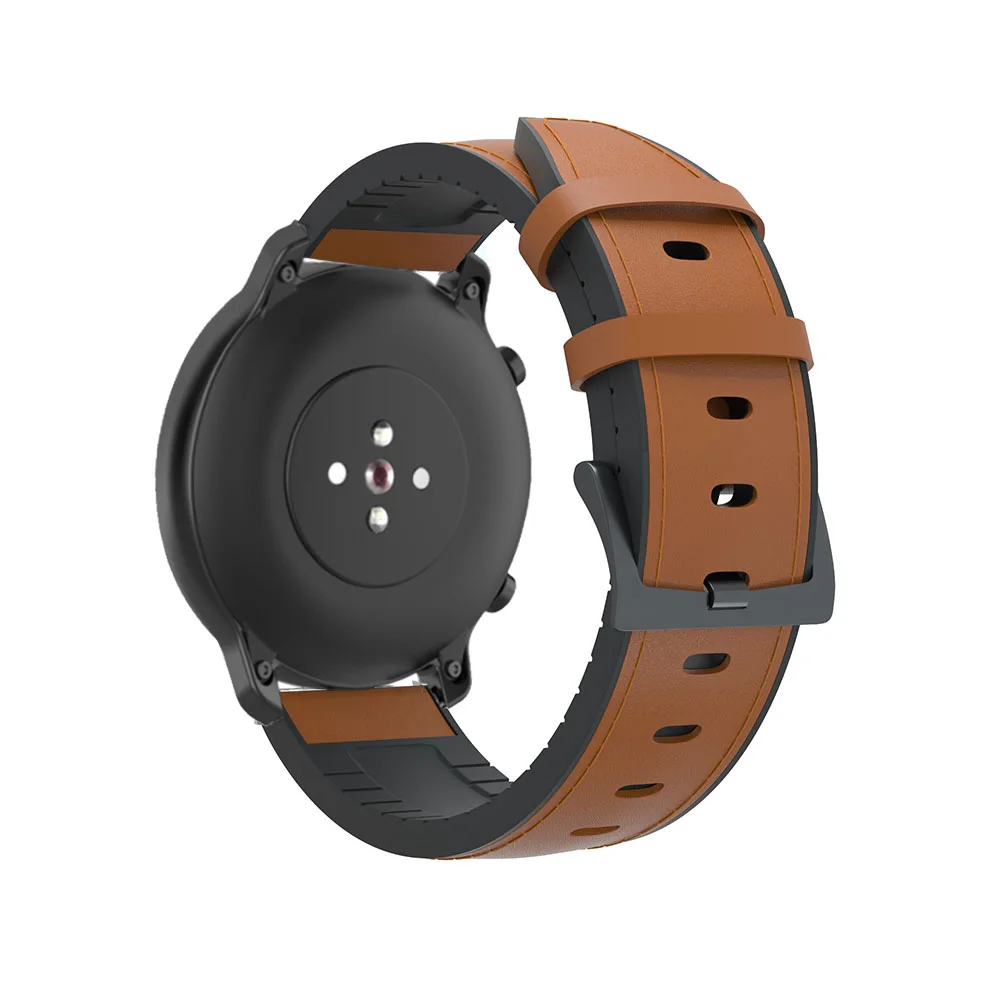 22 мм ремешок для часов для Huami Amazfit GTR 47 мм ремешок из натуральной кожи силиконовый браслет Ремешки для наручных часов Amazfit Sport Stratos 2 3 ремешек