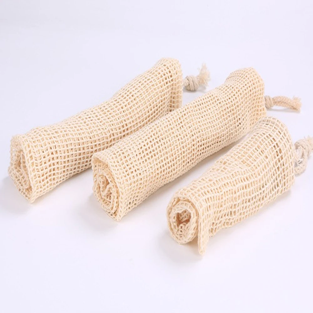 New 2Pcs Reusable Cotton Mesh Drawstring Washable Fruit Vegetable Storage Bag Pouch