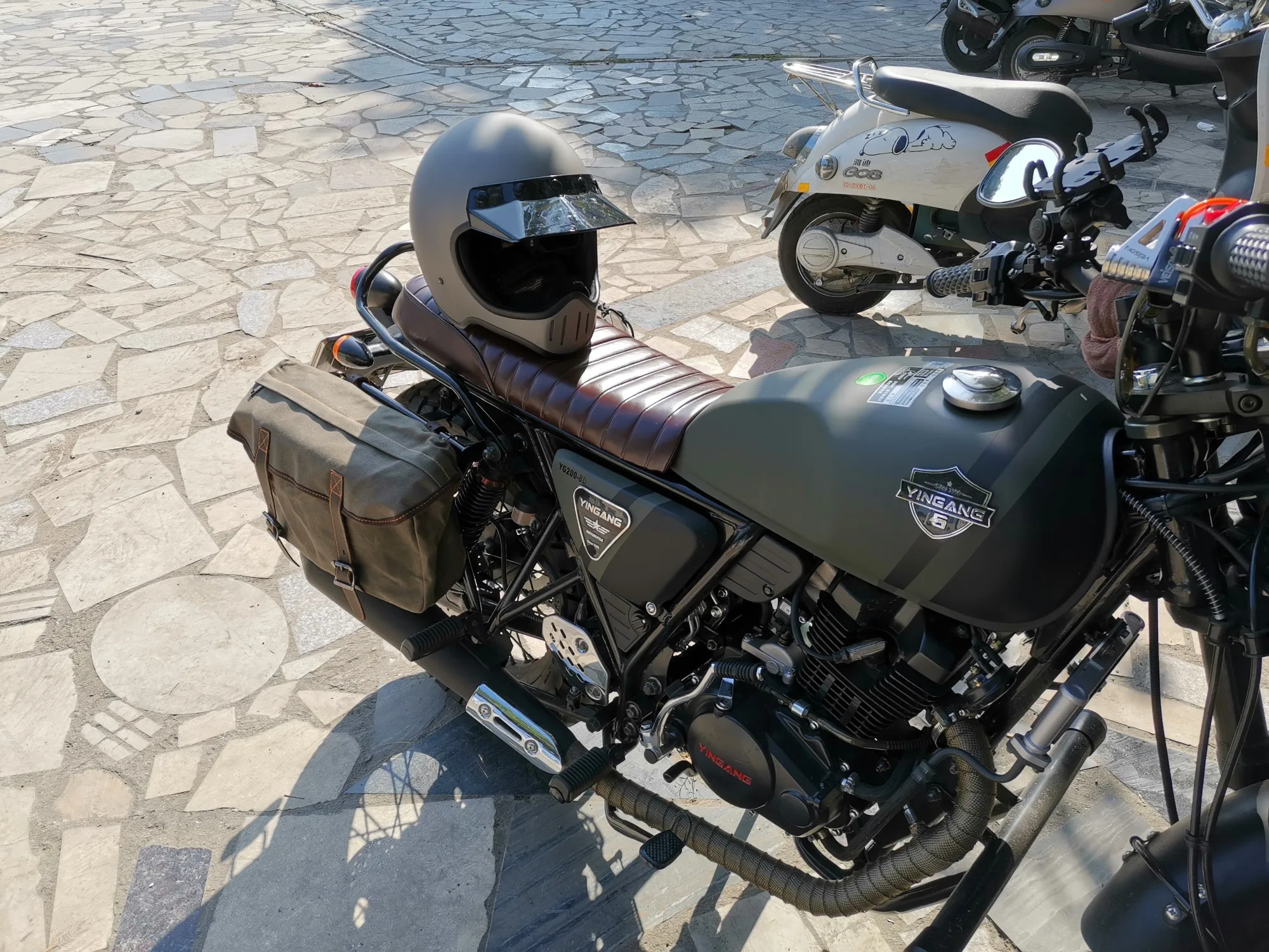 バイク用 ツーリング シートバッグ 防水ワックスキャンバスバッグ