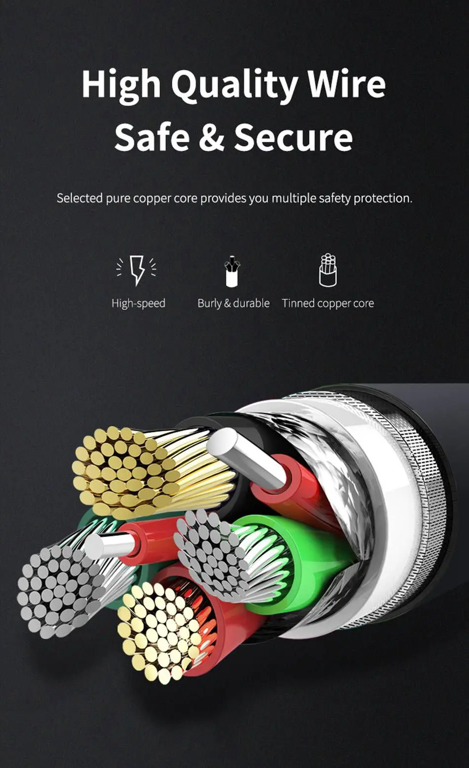 ROCK type C USB кабель для samsung S10 S9 type-C USB кабель для передачи данных USB C Быстрая зарядка для huawei P30 Xiaomi USB-C провод зарядного устройства