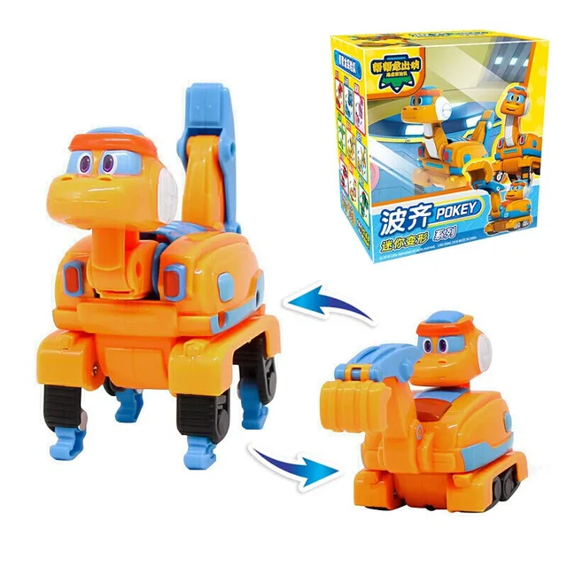 Newest Min Gogo Dino ABS Deformation Car/Airplane Action Figures REX/PING/VIKI/TOMO Transformation Dinosaur toys for Kids Gift 3