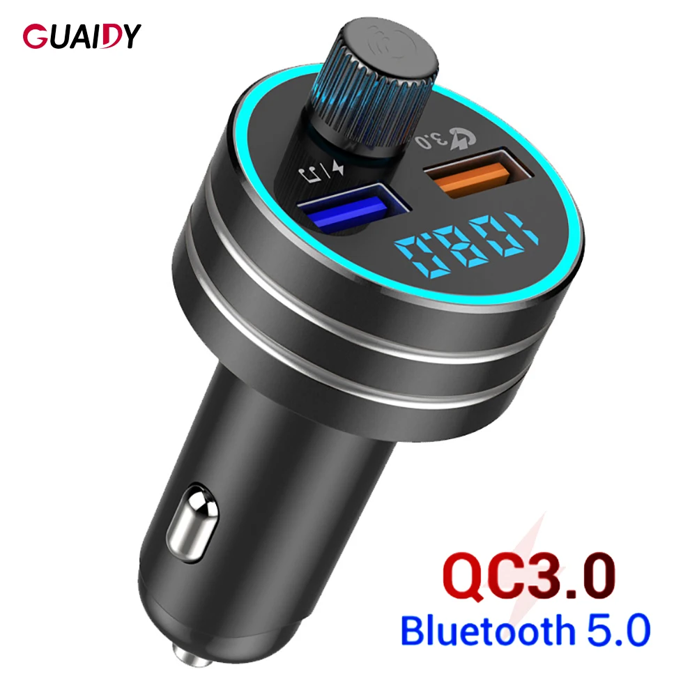 Автомобильное зарядное устройство Bluetooth V5.0 адаптер QC3.0 для быстрой зарядки