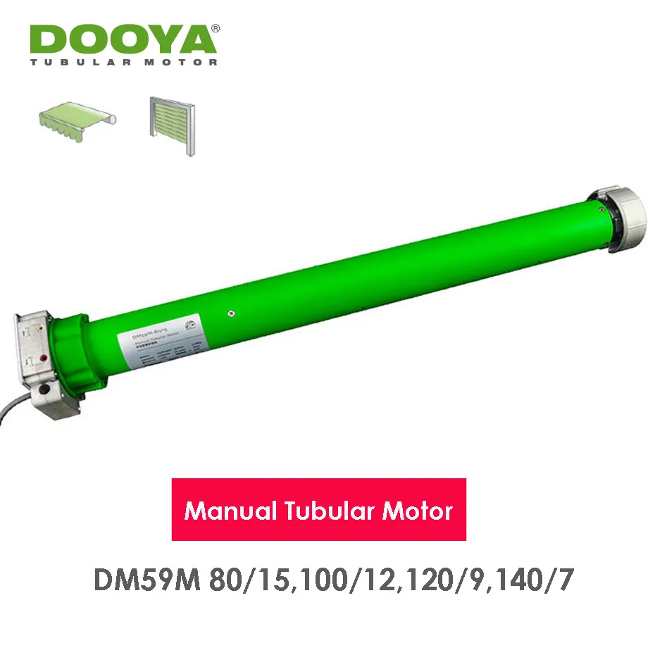 Dooya DM59M Manual Tubular Motor for Motorized Rolling Shutter Door/Awning/Garage,Manual Control+Rf433 Control,for 80/114mm Tube fast shipping dooya tubular motor 220v 50mhz dm35r 10n 17 motorized rolling blinds biulted in receiver 433mhz for smart home