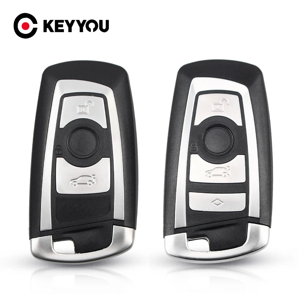KEYYOU caso cubierta de reemplazo para BMW CAS4 F 3 5 7 Serie E90 E92 E93 X5 F10 F20 F30 F40 3/4 botón Shell