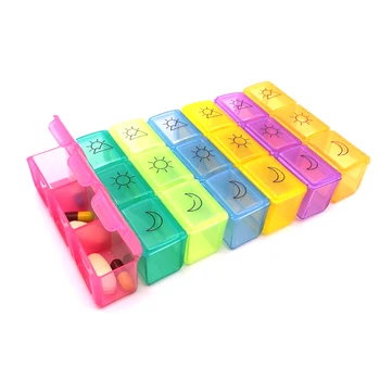 

Weekly Pill Organizer,3-Times-A-Day 7 Day Pill Box Large Compartments Pill Case for Vitamins Fish Oil Compartments Supplements