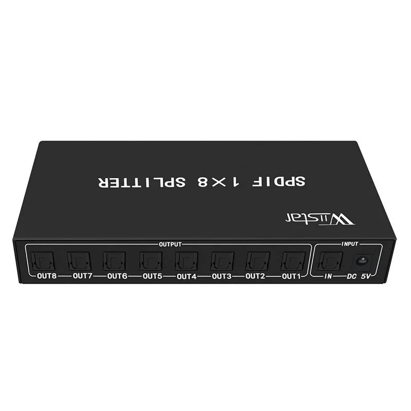 Wiistar разделитель SPDIF 1x8 цифровой оптический аудио сплиттер 1 в 8 Out Поддержка DTS/Dolby с