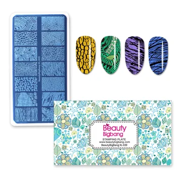 

BEAUTYBIGBANG Retro Nail Art Stamping Plate Tree Leaf Pattern Rectangle Stamp Template Manicure Image Plate Stencils
