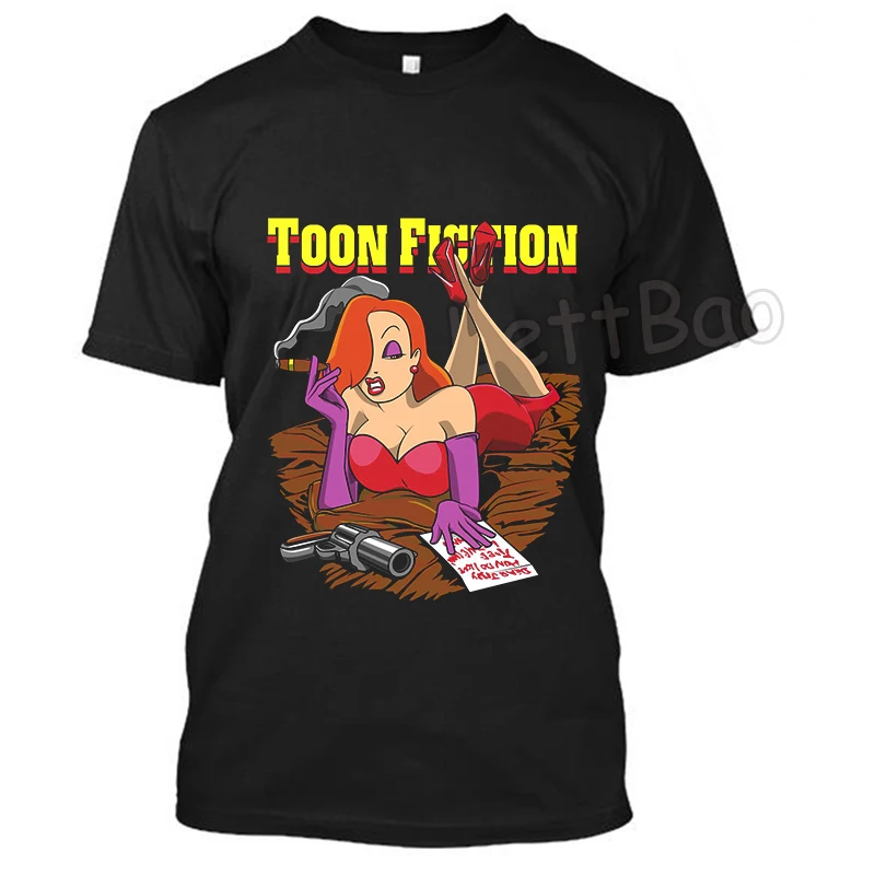 

Men Clothes 2019 Punk Casual Roger Rabbit Slims Horror Funny T Shirts Short Sleeves Breathable Black Streetwear 100% Cotton Tops
