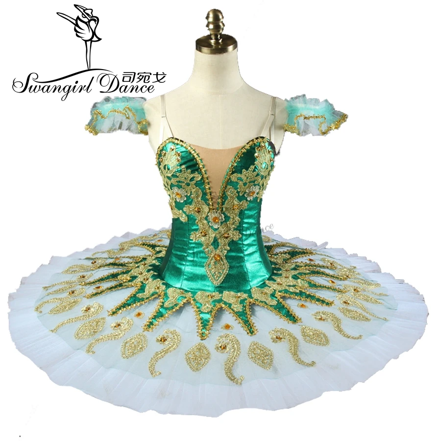 Green Pincess Florina nutcracker ballet costumes girls professional ballet stage tutus adult pancake tutu in 8colors BT9134H