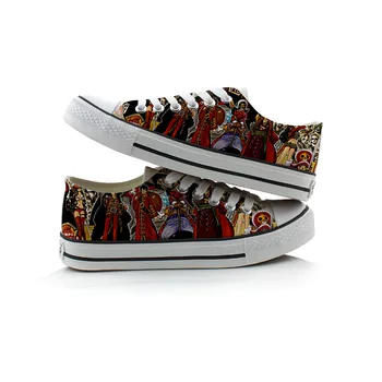 

High-Q Unisex Anime Cosplay ONE PIECE Luffy Nami shoes Casual Canvas shoe ONE PIECE Zoro low Flat bottom duck shoes plimsolls