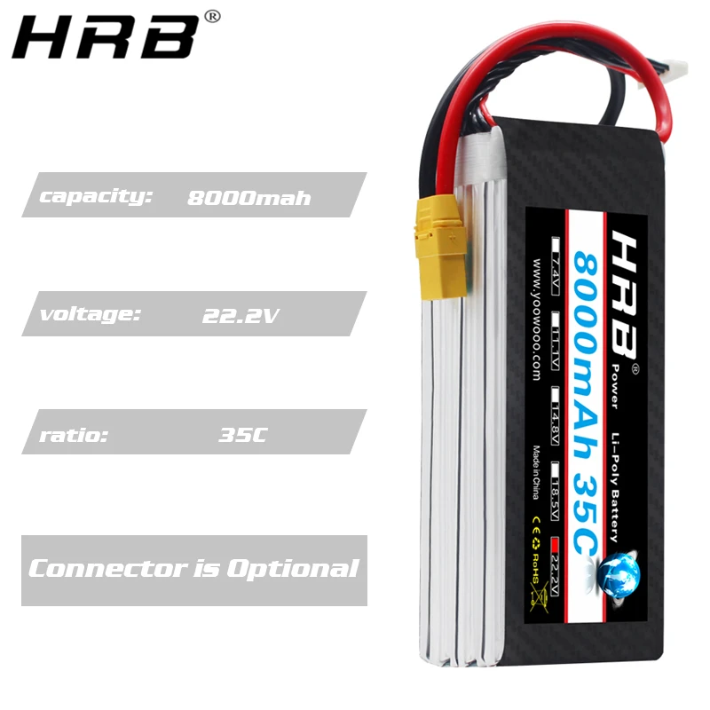 HRB 22,2 V 8000mah Lipo батарея 6S XT60 EC5 XT90 Deans T TRX XT150 AS150 35C RC Запчасти для квадрокоптера вертолета самолета автомобиля лодки