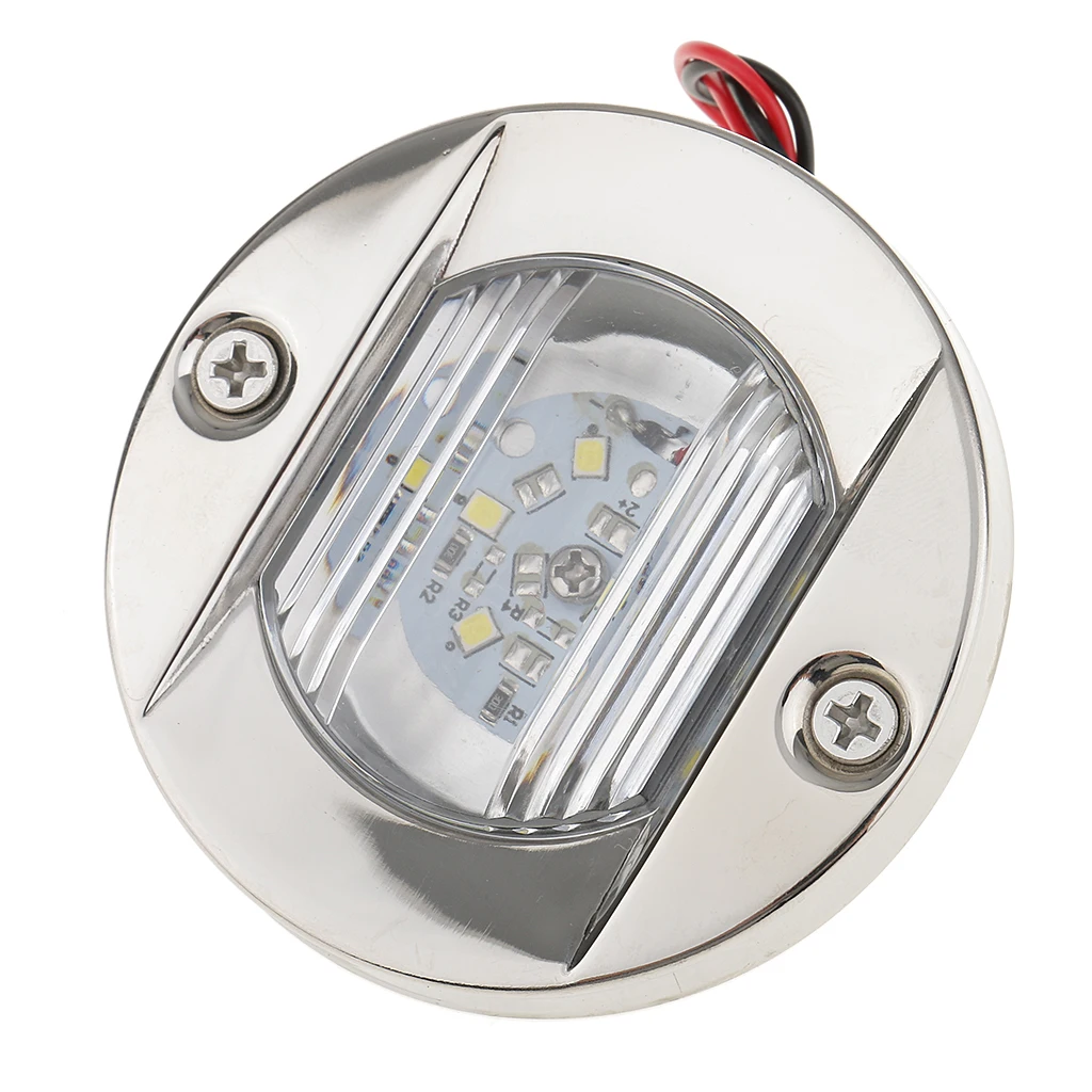 Boat Navigation Stern Light Marine RV Cabin Flush Mount White LED Lights Round Dia. 75mm/2.25inch, Waterproof