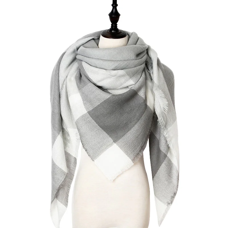 Дизайнер зимний шарф женский кашемировый шарфы платок качество хорошее теплый шерсть шарфы женские,модные плед шарфы платки палантины,большой шарф в форме треугольника 140*140*210CM - Цвет: Color 4