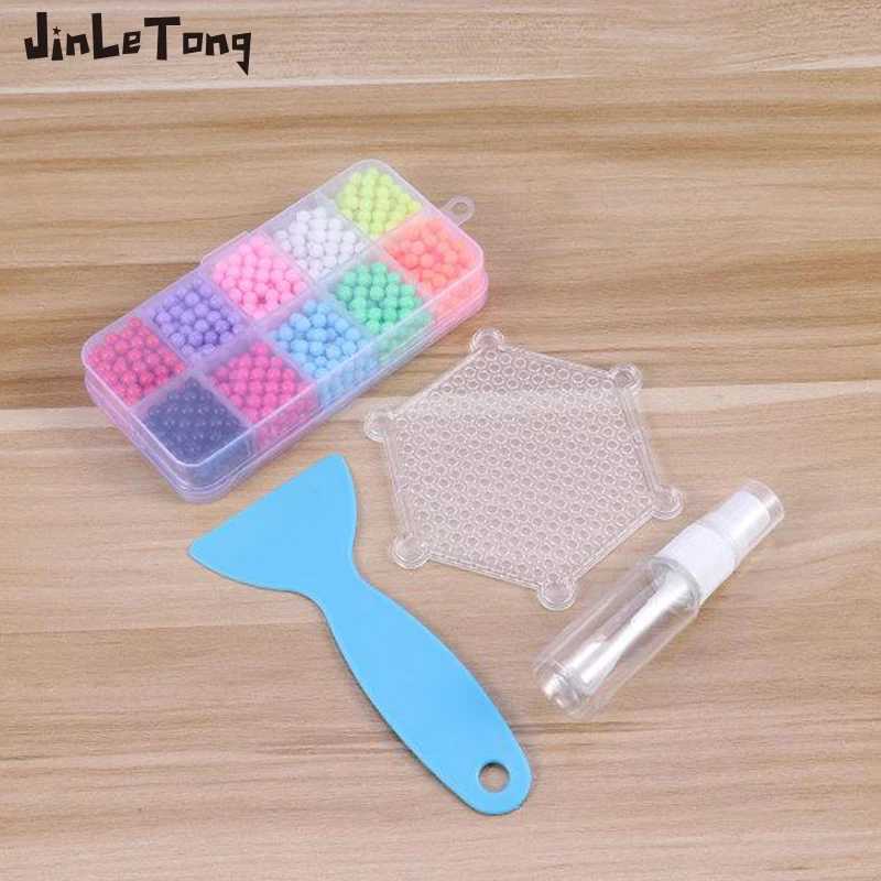 1200pcs 1 bag 10 grid water mist beads Hama beads toys Hama beads 3D puzzle DIY toys kids educational toys gift