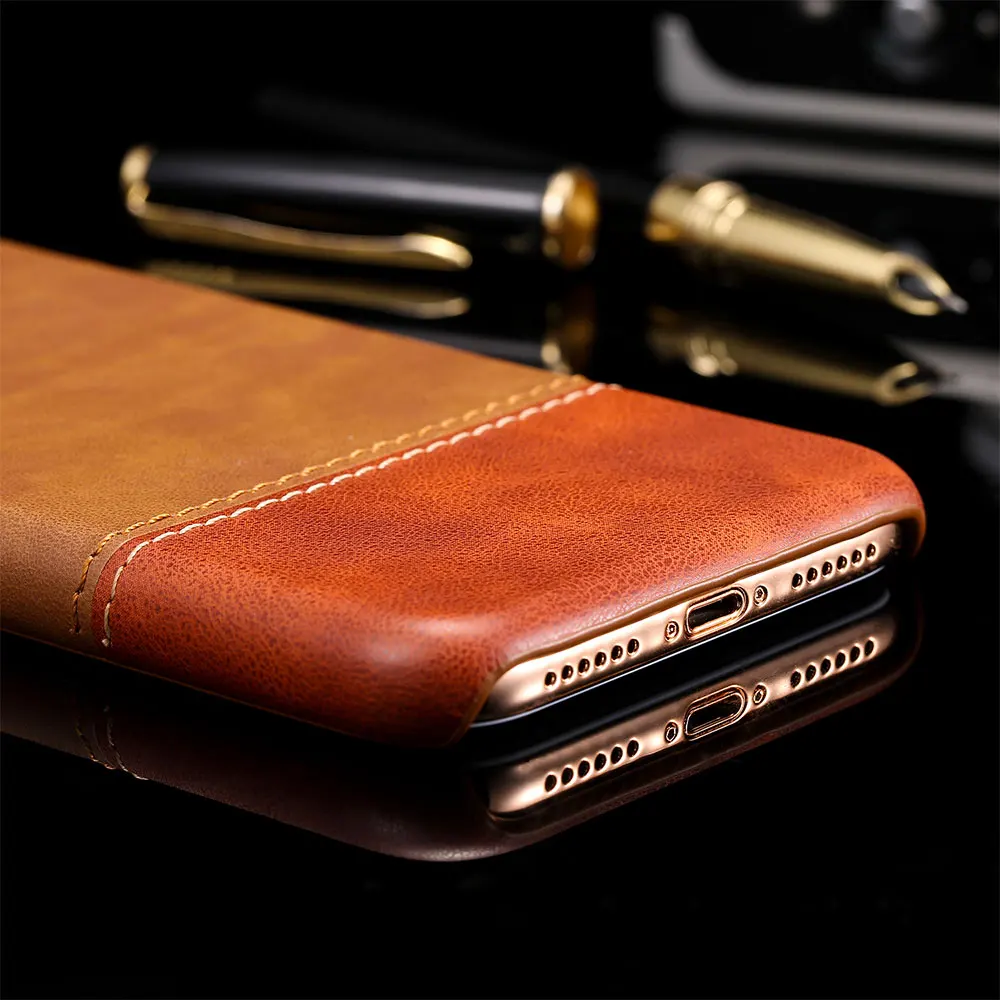 KISSCASE Kontrast Farbe Fall Für iPhone 7 8 Plus 6 6s Plus Dünne PU Leder Fall Für iPhone XR X XS X