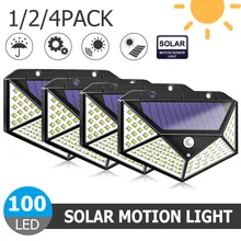 30/40/100 светодиодный солнечный светильник на открытом воздухе украшения сада лампа движения PIR Сенсор Ночной Настенный фонарь безопасности Водонепроницаемый дворовый фонарь