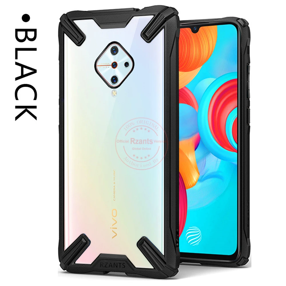 For Vivo S1 Z1 V17 Pro Case Phone Back Shockproof Air Cushion TPU Bumper Acrylic Hard Cover Protective Shell |