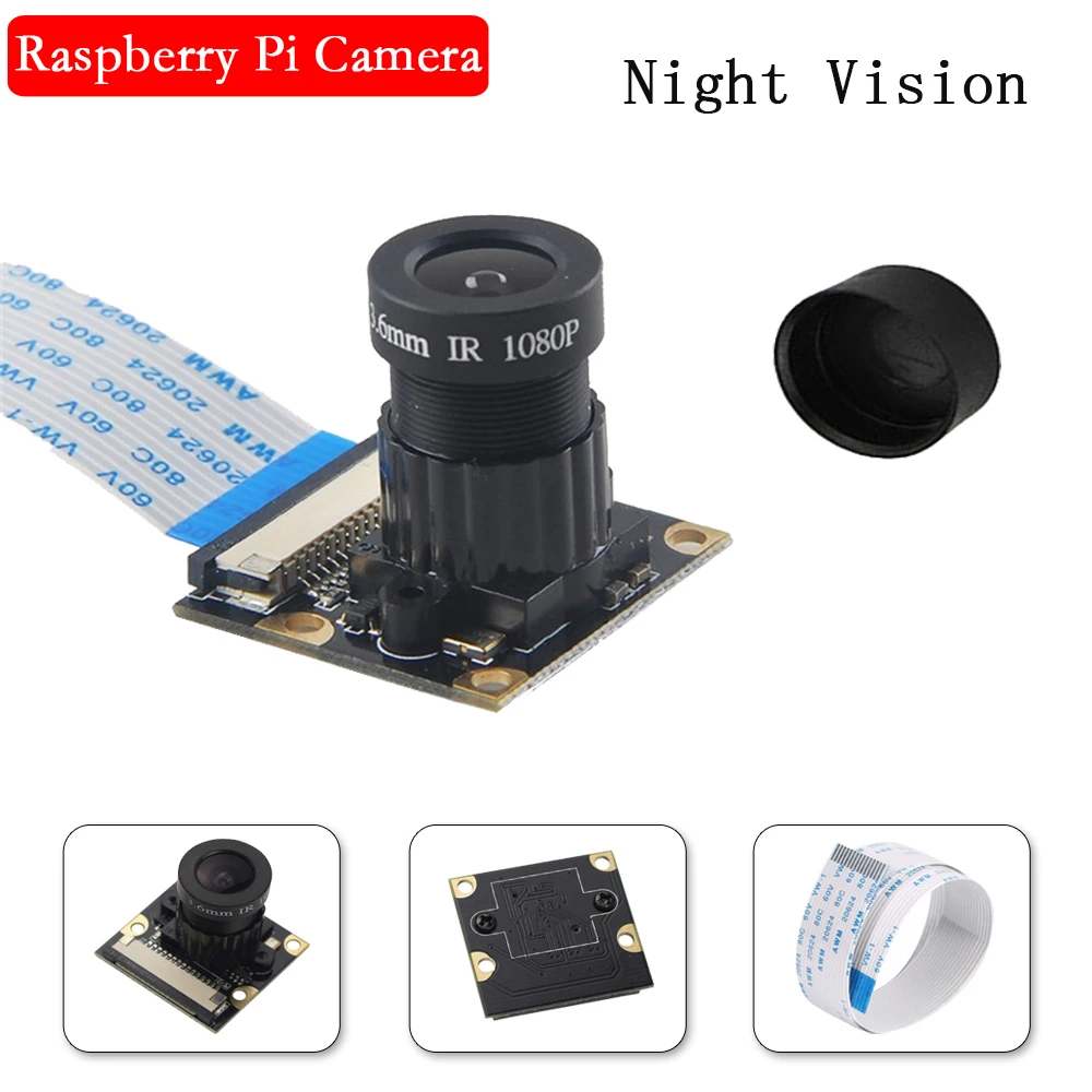Raspberry Pi камера 5MP OV5647 1080P видеокамера с фокусным расстоянием регулируемая с FFC кабелем для Raspberry Pi 4 3 Модель B Pi 4B 3B Plus 3B