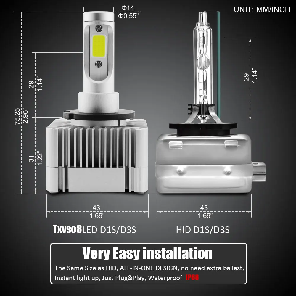TXVSO8 D1S D2S D3S D4S LED Headlight Bulb 110W 6000K Super Bright Lights 11000LM LED Update Kit Car Light Luces Led Coche TXVSO8 D1S D2S D3S D4S LED Headlight Bulb 110W 6000K Super Bright Lights 11000LM LED Update Kit Car Light Luces Led Coche