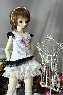 [Wamami] 06 # кружевная черная/белая футболка наряд 1/4 MSD 1/3 SD DZ AOD BJD Dollfie|Куклы| |