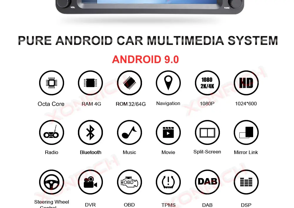 Perfect Xonrich 1 Din Auto Radio Android 9 For Alfa/Romeo/Spider/Brera/159 Sportwagon RAM 4G Car Multimedia Video DVD Player GPS USB DVR 1