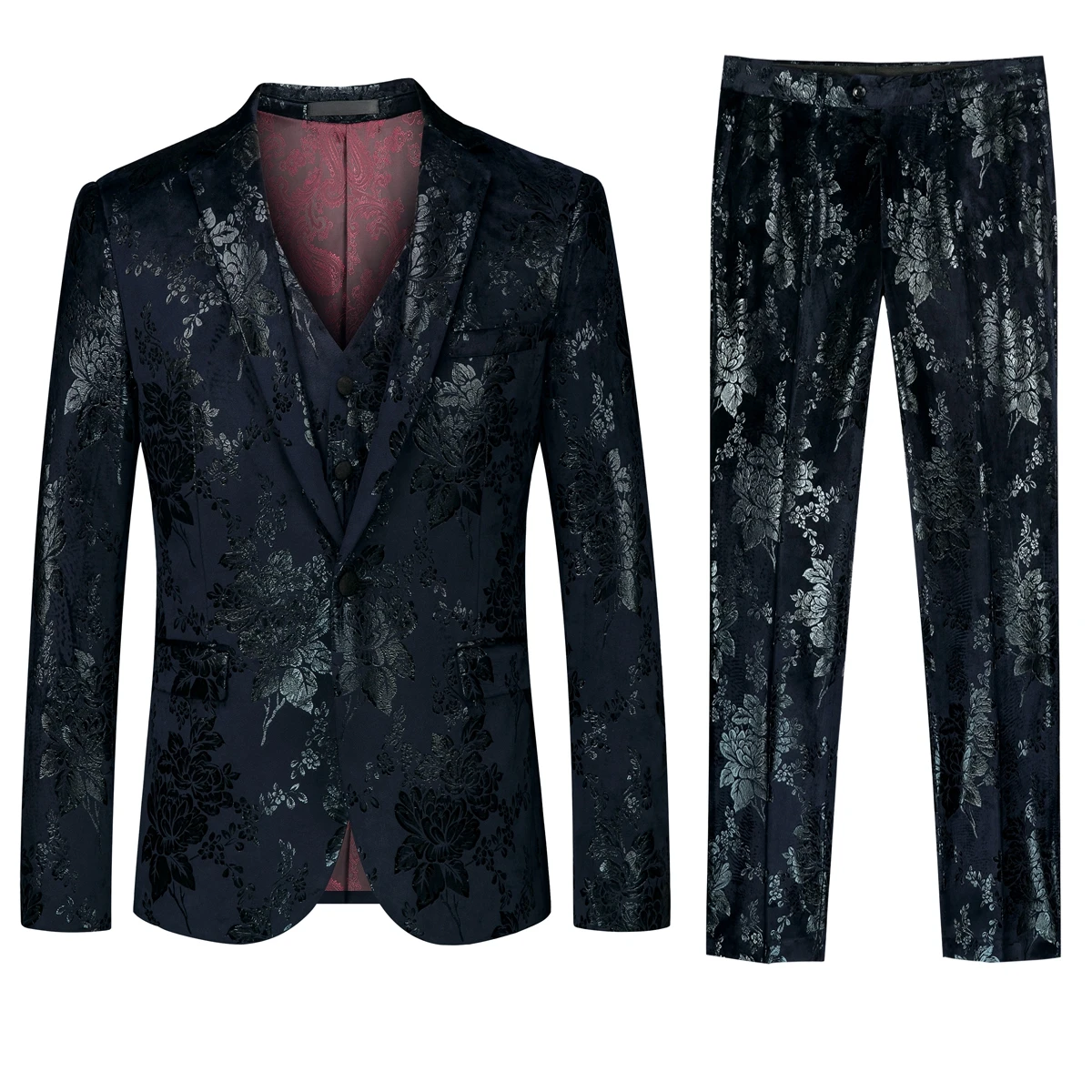 MarKyi мода цветочный принт slim fit костюмы для мужчин хорошее качество зимние мужские slim fit Свадебные костюмы