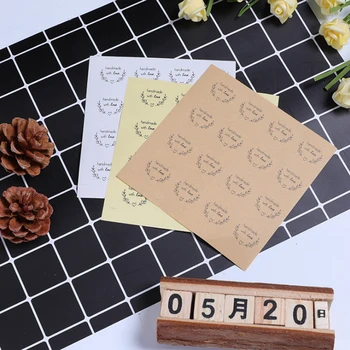 

160Pcs/pack Handmade With Love Sealing Stickers Transparent White Leather Color Three Selections